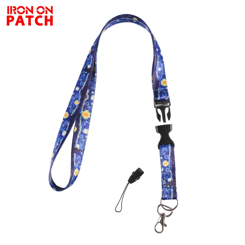 Novelty Van Gogh Starry Night Lanyard For ID Badge Card Pass Gym Mobile Phone USB Badge Holder Hang Rope Fashion Lariat Lanyard