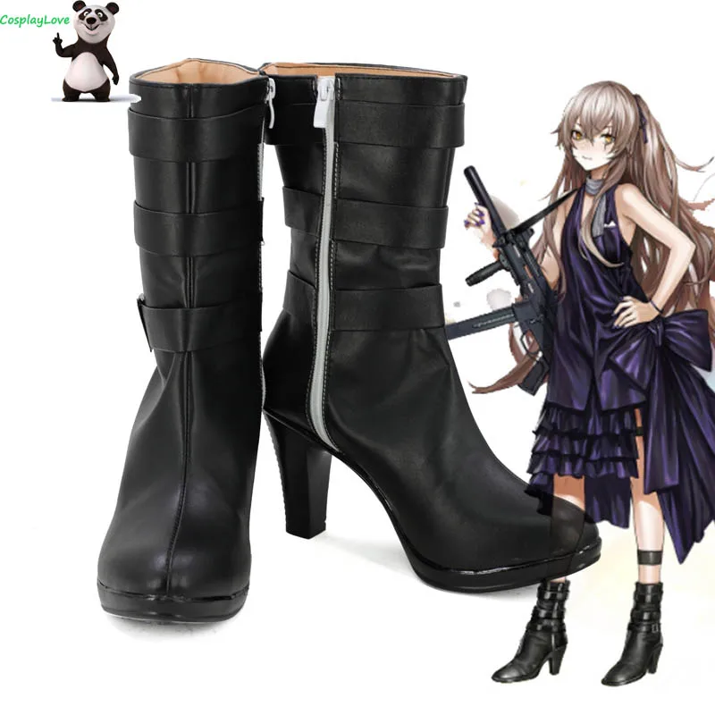 Girls Frontline UMP45 2nd Year Anniversary Skins Black Cosplay Shoes Boots Custom Made For Hallowee Christmas CosplayLove