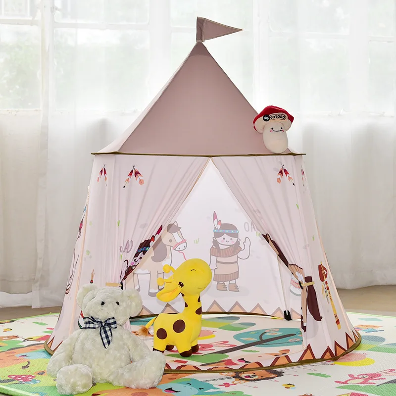 Pretend Play House Toys Tent Ethnic Customs Small Game Room Gift for Children Baby Creeping Mat Camping Beach Tent Sea Ball Pool