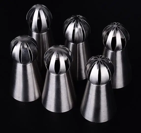 Russian Fondant Cupcake Buttercream Baking Tool Sphere Ball Shape Cream Stainless Steel Icing Piping Nozzles Pastry Tips JK17