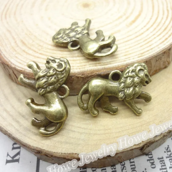 

30 pcs Vintage Charms Lion Pendant Antique bronze Fit Bracelets Necklace DIY Metal Jewelry Making