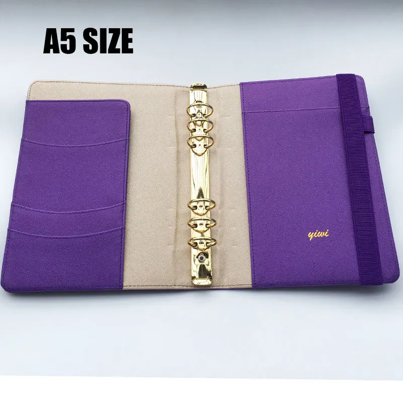 YIWI New A6 pianificatori di anelli in oro di colore viola Agenda quaderni diario Kawaii cancelleria fai da te all\'ingrosso dowaffook Abook