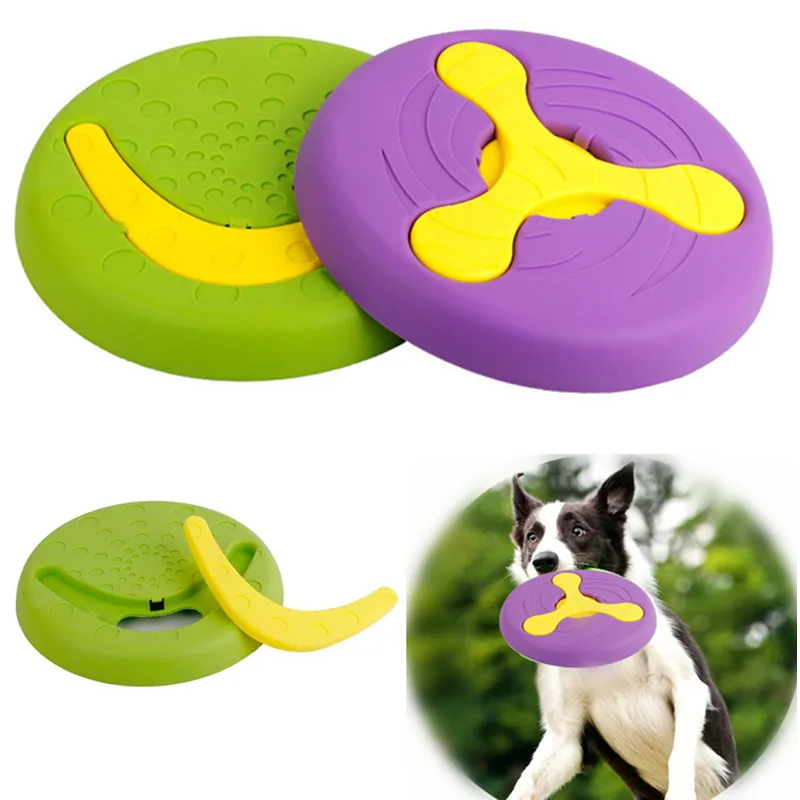 New 3 in 1 Multifunction Dog Toys Flying Disc Dog Chew Toy Food Disk Bowl Detachable Flying Disc Pet Interactive Training Toy