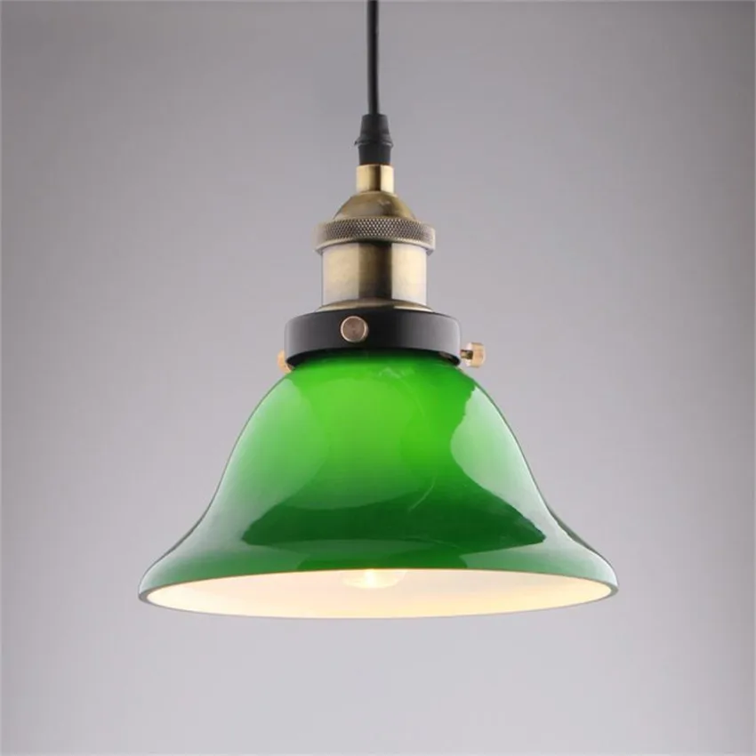 Modern Led Emerald Green Glass Pendant light,Loft Style Pendant lights for bar cafe hanging lamp lamparas