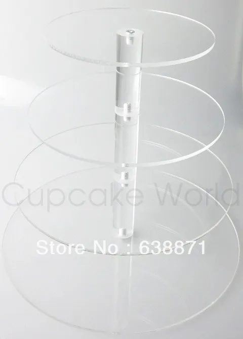 4 Tier Round Perspex Cupcake Stand decoration