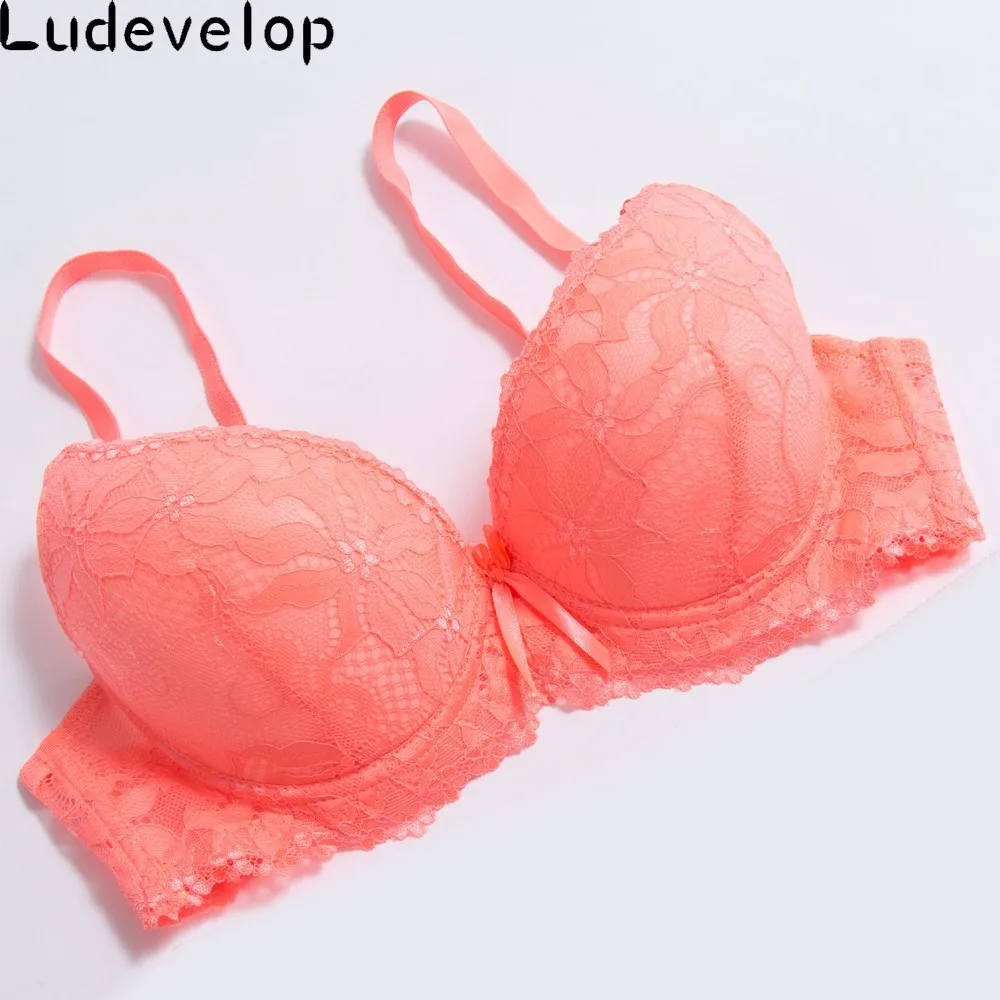 Hot Lace Embroidery Bra Women Plus Size Push Up Underwear Bras 34 36 38 BC Cup For Female The thin under thick Brassiere