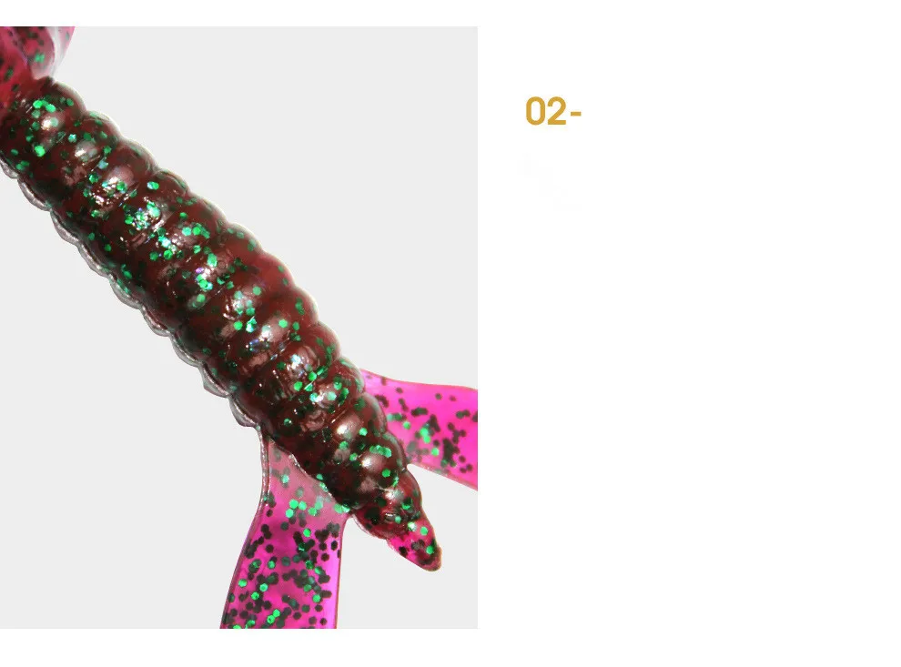 Regenschirmförmiger Weichköder Angelköder 6,5cm/1,8g Grub Doppelschwanz Buzz Jig Kopfhaken Wurm Kunstköder Set 5 Stück – Detail 8