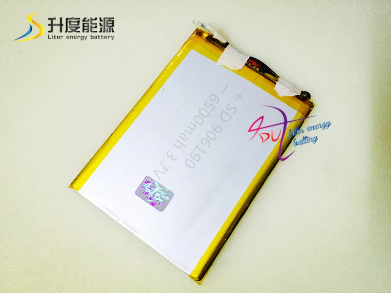 10 шт. SD 906190 3,7 v 6500mah умный перезаряжаемый мобильный телефон литиевая батарея для планшета