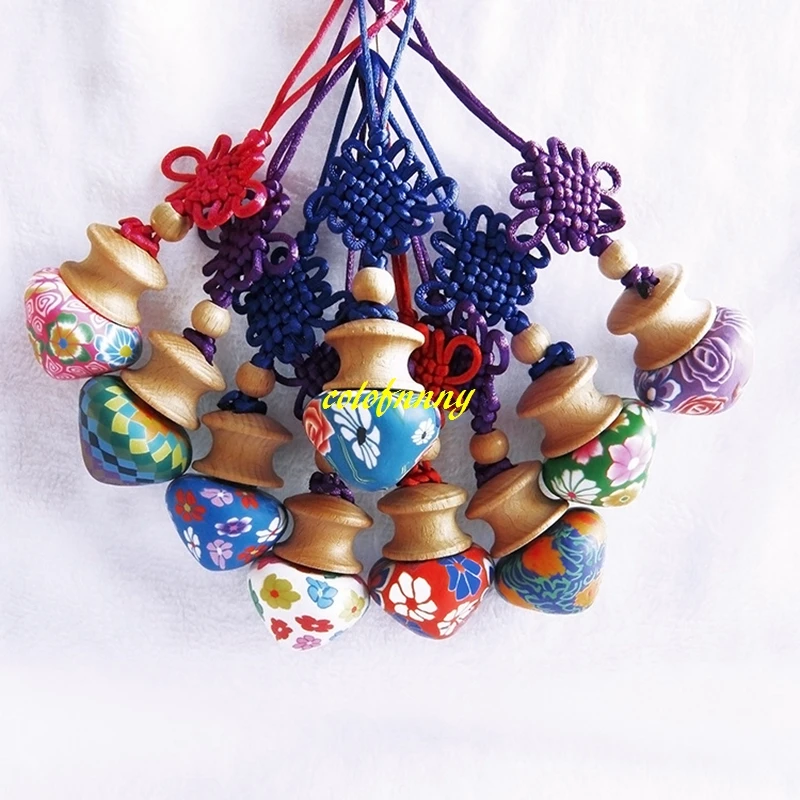 300pcs/lot  5ML Chinese knot style Car Hanging Clay Craft Bottle Fimo Oil Bottle Pendant Perfume bottles