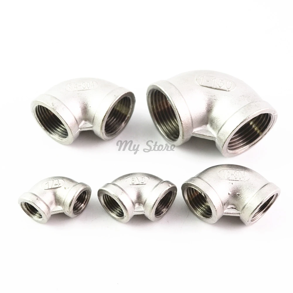 Stainless Steel 304 Threaded 90 Degree casting Elbow Fitting DN6 DN8 DN15  1/4'' 1/2''