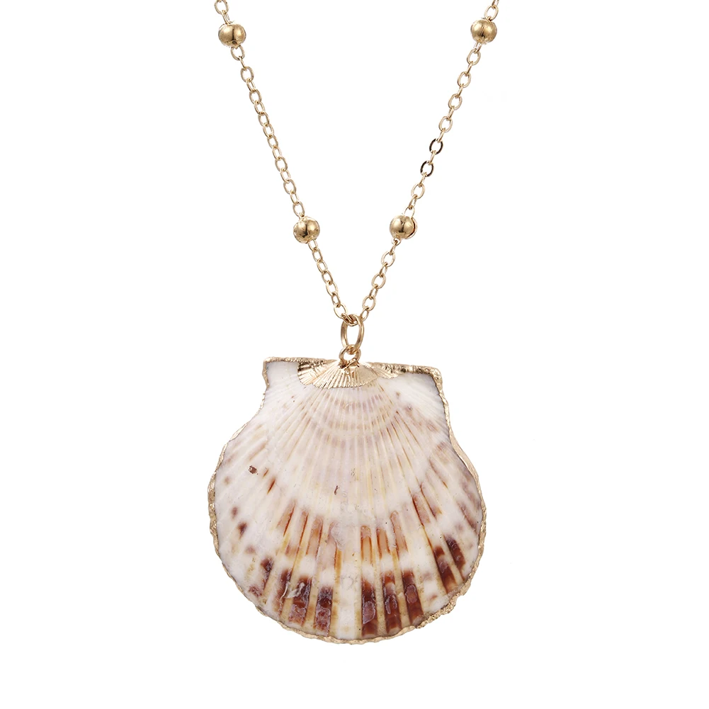 Bohemia Conch Pendant Collier Necklace for Women Girls Natural Shell Necklace Summer Sea Beach Gift Necklaces Cowrie Jewelry