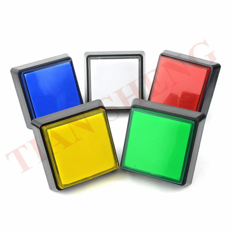 

10Pcs/Lot Big Square LED Arcade Button/51*51mm Illuminated Push Button with Micro Switch for Jamma MAME Master Arcade DIY Part