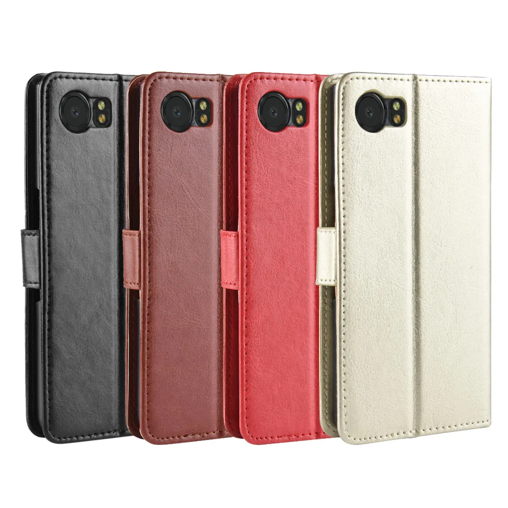 

New For BlackBerry Keyone Case Retro Wallet Flip Style Glossy PU Leather Bag Cover For BlackBerry Key1 Keyone DTEK70 Phone Cases