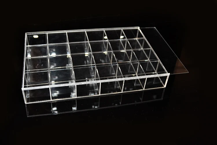 

(24 grids) New Acrylic Jewelry Display Beads Storage Organizer Desktop Gift Tray With Sliding Lids