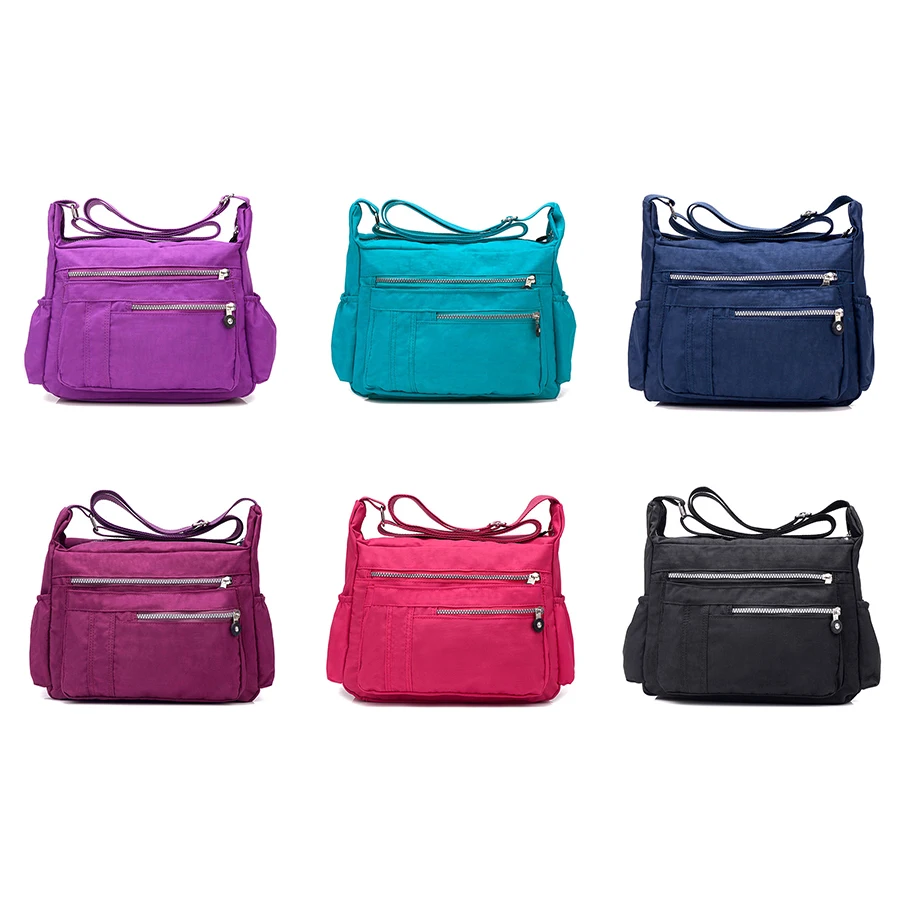 Bolso de hombro de nailon impermeable para mujer, bolsa de maternidad de gran capacidad, para cambiar pañales de bebé, bolso de maternidad