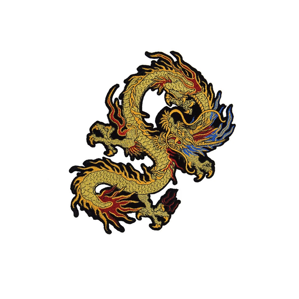 Chinese Dragon embroidery patch Sequin Sew Patches Clothes Applique Embroidery Cartoon Applique Embroidery patch Accessories