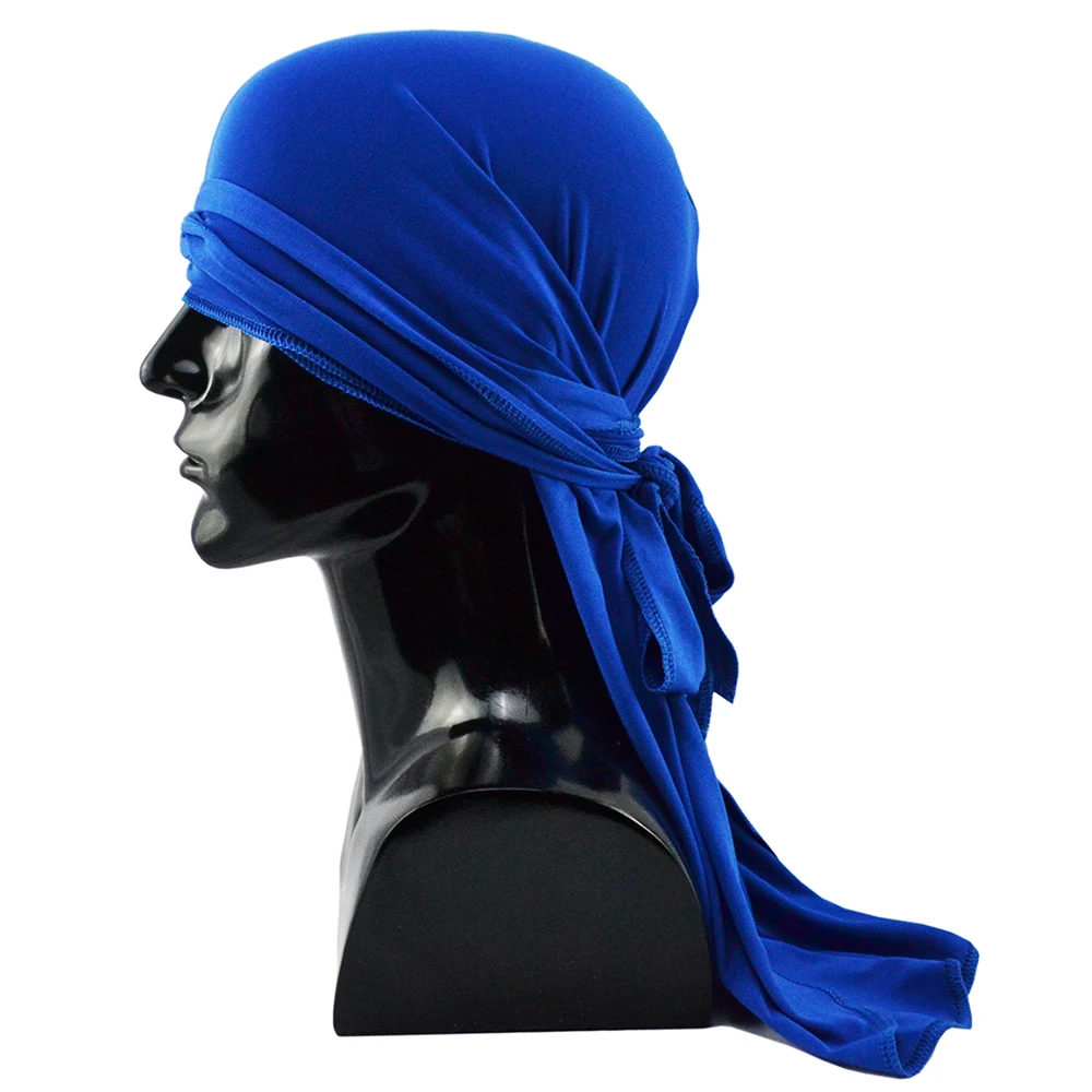 Men\'s Durags Hiphop Bandana Pirate Cap Du Doo Rag Elastic Headbands Biker Turban Headwear Women Hair Accessories Spandex Durag