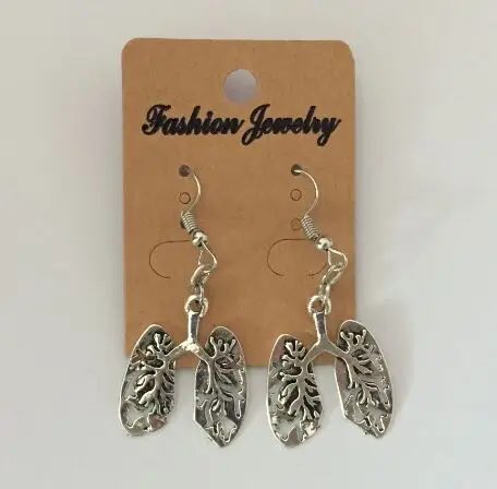 Punk Anatomical Human Lung Earring Hiphop Lobe Anatomy Skeleton Oddities Jewelry Stud Fashion Hot Ear Pendant Gift