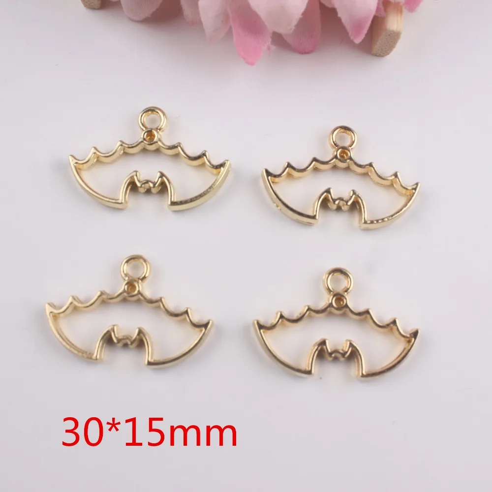 5pcs/lot  DIY oil drip alloy Halloween bat shaped frame metal frame hollow shape glue blank