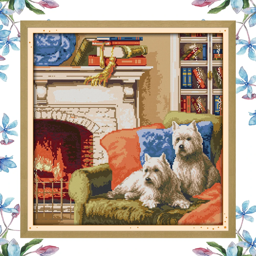 NKF A warm family animal style Chinese cross stitch alphabet chart embroidery needlework Christmas stockings for home decoration