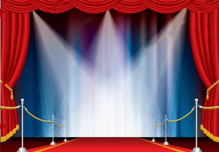 

Red Carpet Stage Spotlights backdrops polyester or Vinyl cloth High quality Computer print wall photography backgrounds