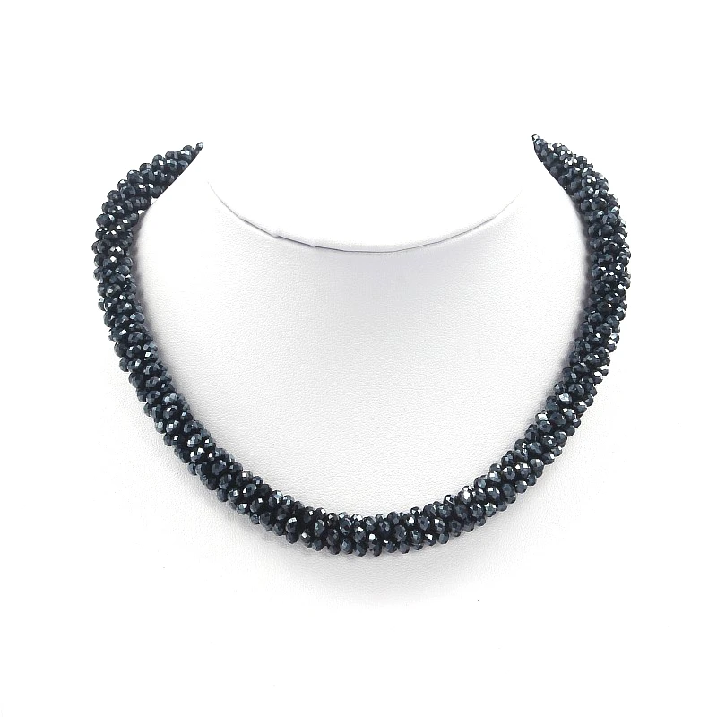 2016New chokers trendy match crystal choker necklace women jewelry big handmade Weaving beads jewelry statement necklace