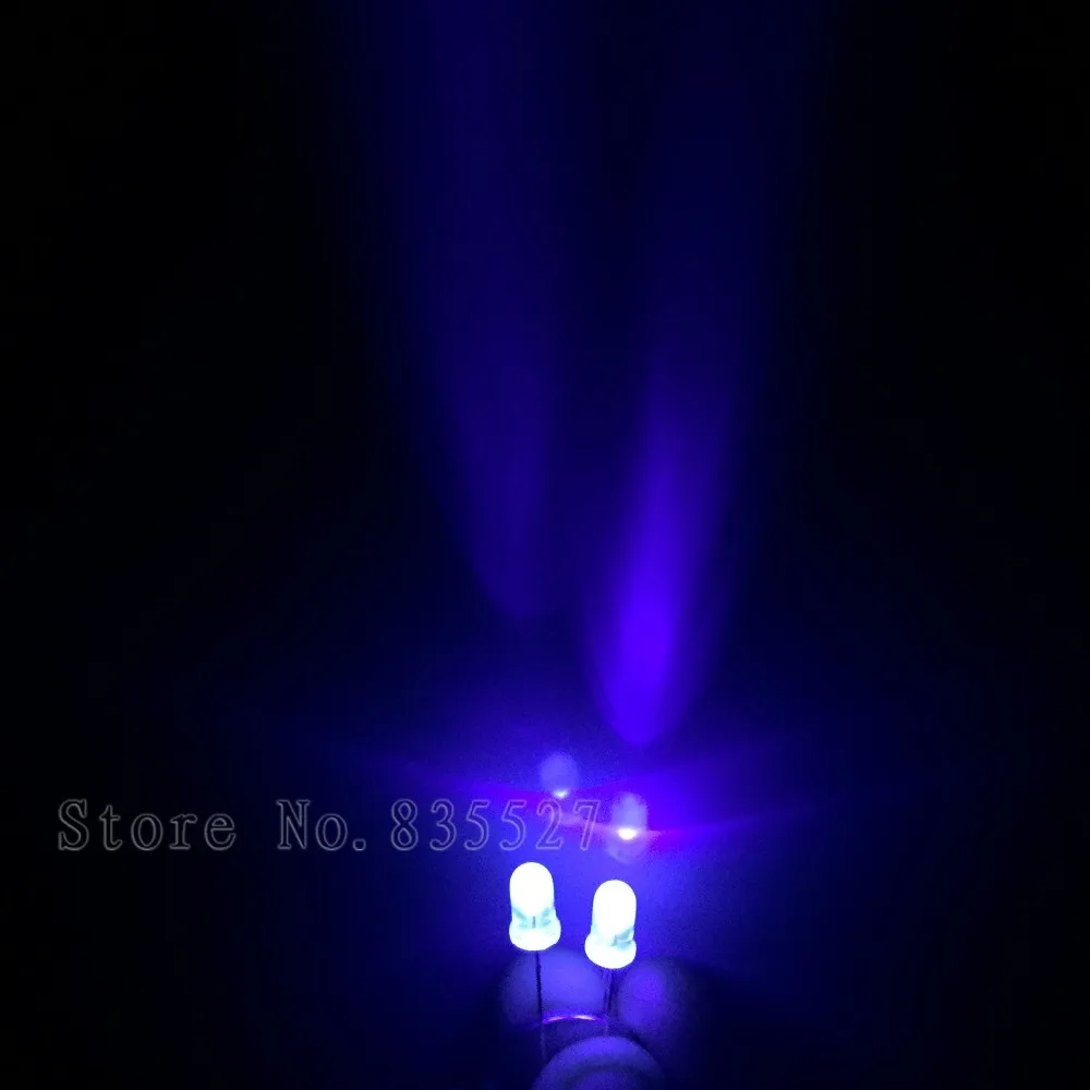 50pcs/lot 6-7LM UV purple 5mm round head LED lamp beads super bright  LED Light-emitting diodes (leds)