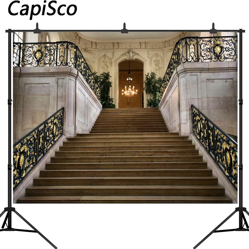 Capisco фоны для съемок Роскошный элегантный источник питания люстра фон для фотосъемки лестницы свадебная студия фотосессия