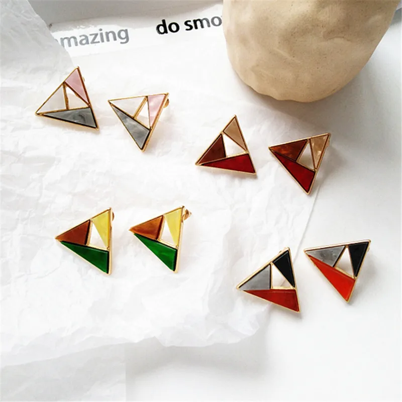 fashionable earrings Fashion trend Ms decoration earrings Colourful matching earrings Geometric accessories wholesale earrings