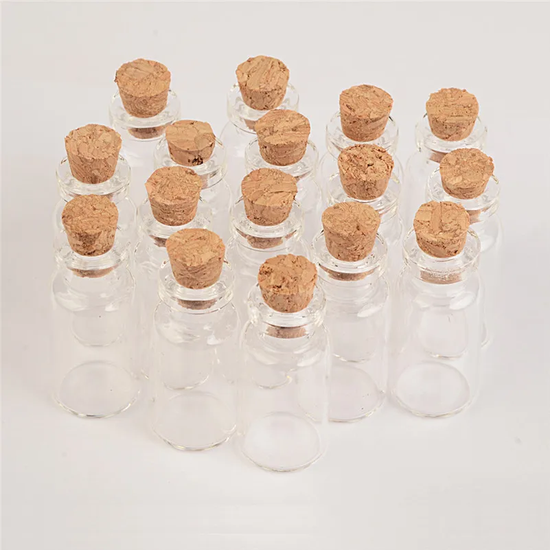 

Mini Empty Glass Bottles with Cork, Small Wishing Bottle, Glass Vials Jars, 16*35*7mm, 100 PCs/Lot