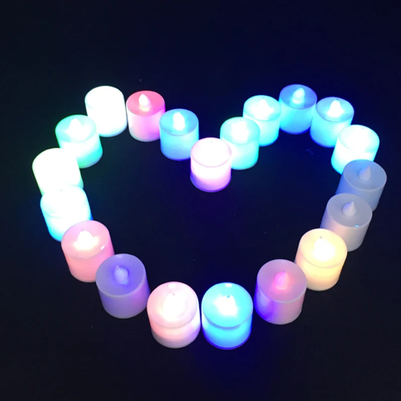 

50pcs Battery Flickering Light Flameless LED Tealight Tea Candles Holiday Party Wedding Home Decorative Light glow partysupply