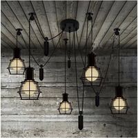 Vintage industrial Nordic Loft Edison Bulb Chandelier Retro Ceiling Spider Pendants Antique Adjustable E27 indoor Art Lights