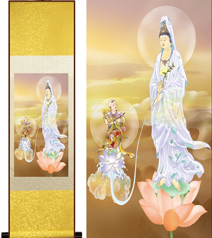 Religion  painting Traditional art Portrait painting Home Office Decoration traditional   Songzi Guanyin painting