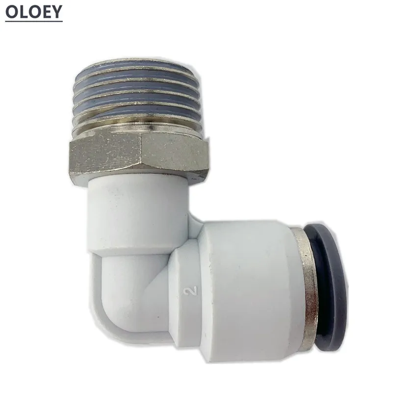 

PL Pneumatic Elbow Connector Fitting Plug Socket Tube Air Push In Fitting OD 16 MM BSP Male Thread 1/8'' 1/4'' 3/8'' 1/2"