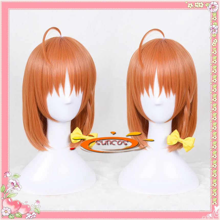 Biamoxer LoveLive ! Sunshine !! Cosplay Wig Aqours Takami Chika School Idol Project Orange Short Straight Synthetic Facial Hair