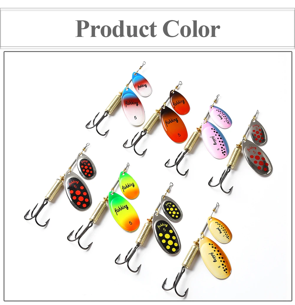 NGB 1 Stück 10 Farben Weitwurf-Angelköder Spinner-Bait Harter Kunstköder Metallköder mit Haken Angelköder – Detail 8
