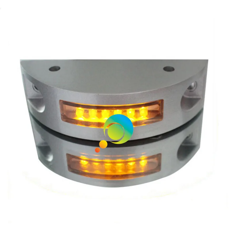 LED Road Stud Light, Aluminum Shell, Semicircle Yellow Flashing or Steady Light, Solar Power, CE RoHS Approved