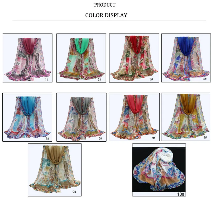 Chiffon fashionable Scarf summer shawls and Shawl for womens wrap Hijab cape female big scarves snood sciarpa stoles scarfs silk