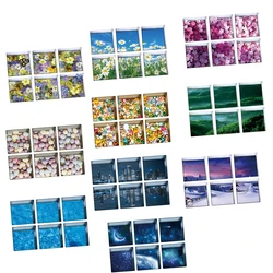 3D Effect self-adhesive bathtub stickers Non Slip bath Tub Tattoos Tub Decals Appliques 6pcs Set 13x13cm/5.12x5.12inch