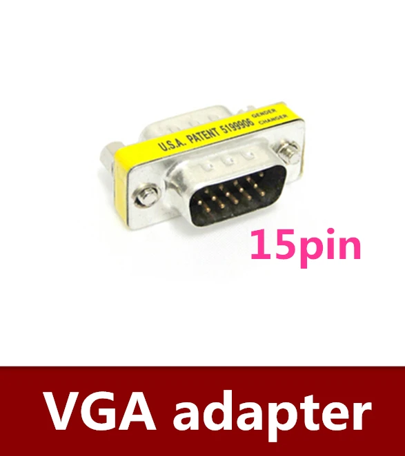 

High Quality 50pcs/lot 15 pin VGA male to male connector ,DB15 VGA connector adapter Free shipping