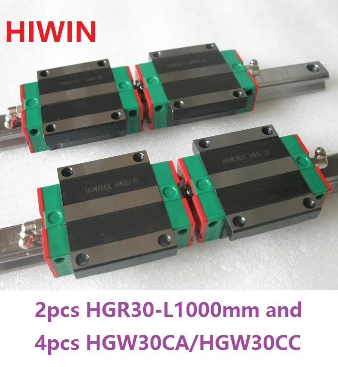 

2pcs 100% original Hiwin linear rail HGR30 -L 1000mm + 4pcs HGW30CA HGW30CC flange carriage for cnc