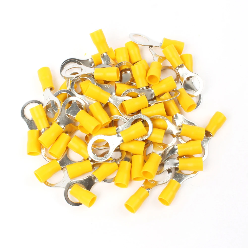 30PCS RV5.5-8 RV5.5-10 Yellow Ring insulated terminal suit 4-6mm2 Cable Wire Connector cable Crimp Terminal