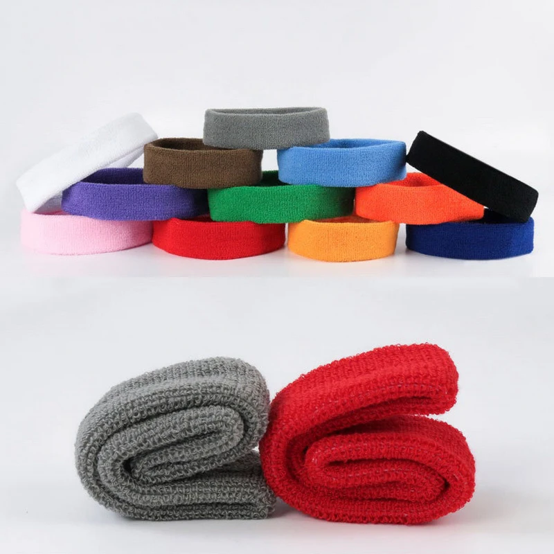 1Pcs Towel Yoga Hairband Sport Headband Ribbons Elastic Sweat Hair Band For Men Women Running Fitness Accessories Head Sweatband