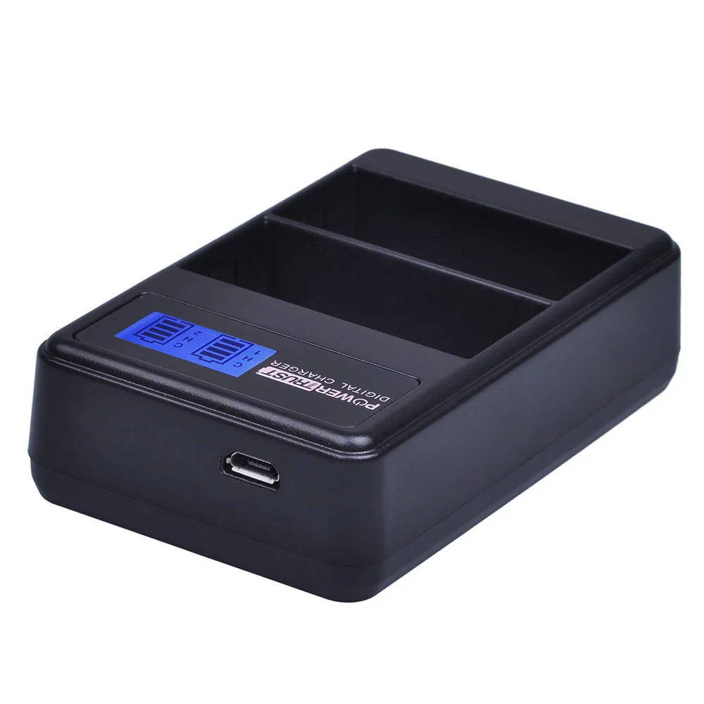 PowerTrust-cargador de batería Dual USB para cámara Digital, BLH-1 LCD, BLH1 para Olympus, batería de iones de litio y baterías EM1 MARK II