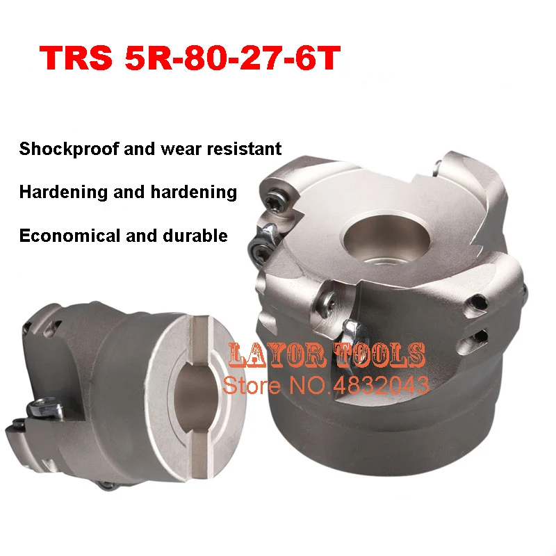 TRS 5R-80-27-6T Face End Milling Cutter Indexable Flat Roughing Cutting ,CNC Milling Cutter