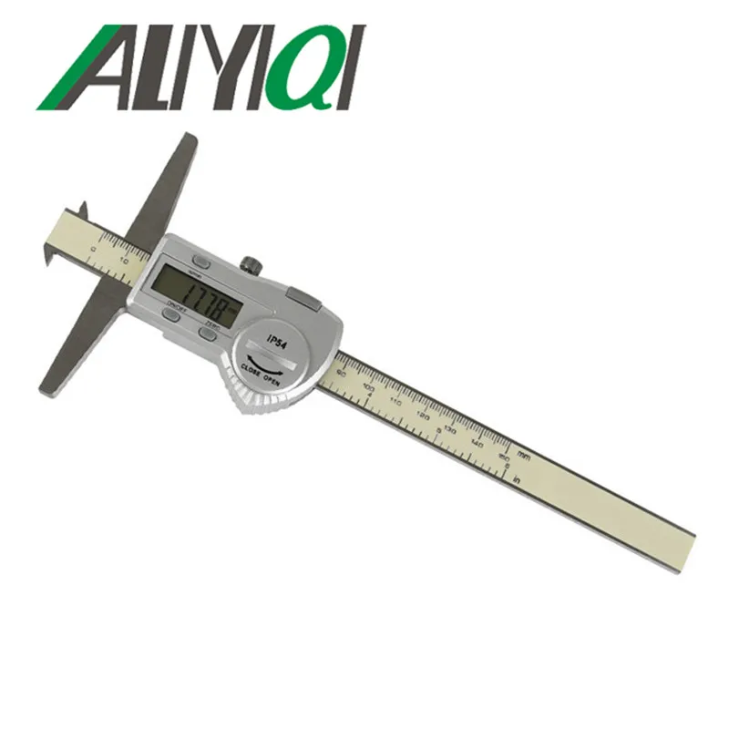 

0-150mm Double Hooks Digital Depth Caliper Stainless Steel Electronic High Precision Good Quality Waterproof Trammel Ruler