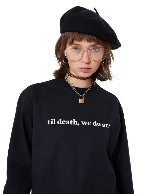 

Sugarbaby Til Death We Do Art Sweatshirt Womens Top Hipster Tumblr Grunge Kawaii Cute Fashion Retro Hoe 90s Vintage Sweatshirt