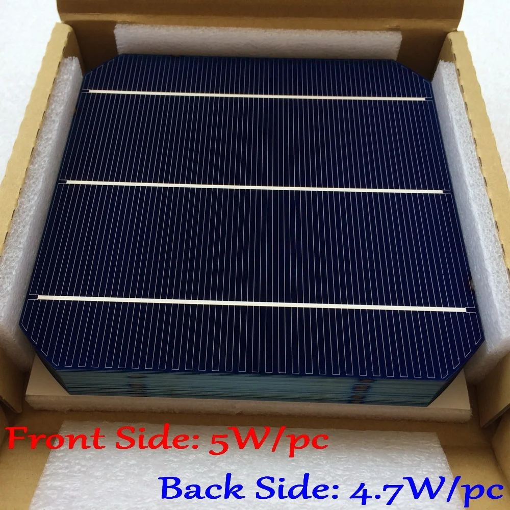 6.45W/pc Newest double-side mono Monocrystalline solar cell +50m Tabbing Tab Wire +5m PV Ribbon Bus Wire DIY Solar Cell Panel