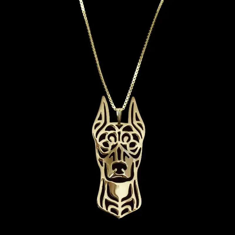 Women Metal Alloy Pet Pendant German Pinscher Dog Necklaces