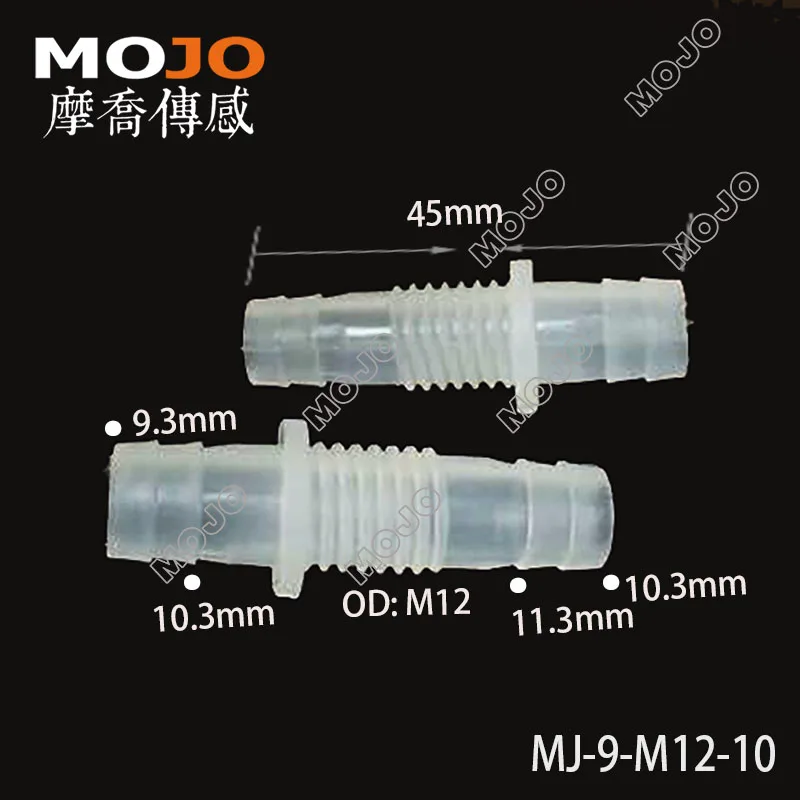 

Free shipping MJ-9-M12-10 straight-through joint 9mm to10mm to M12 male thread connector pipe fitting 10pcs/lots